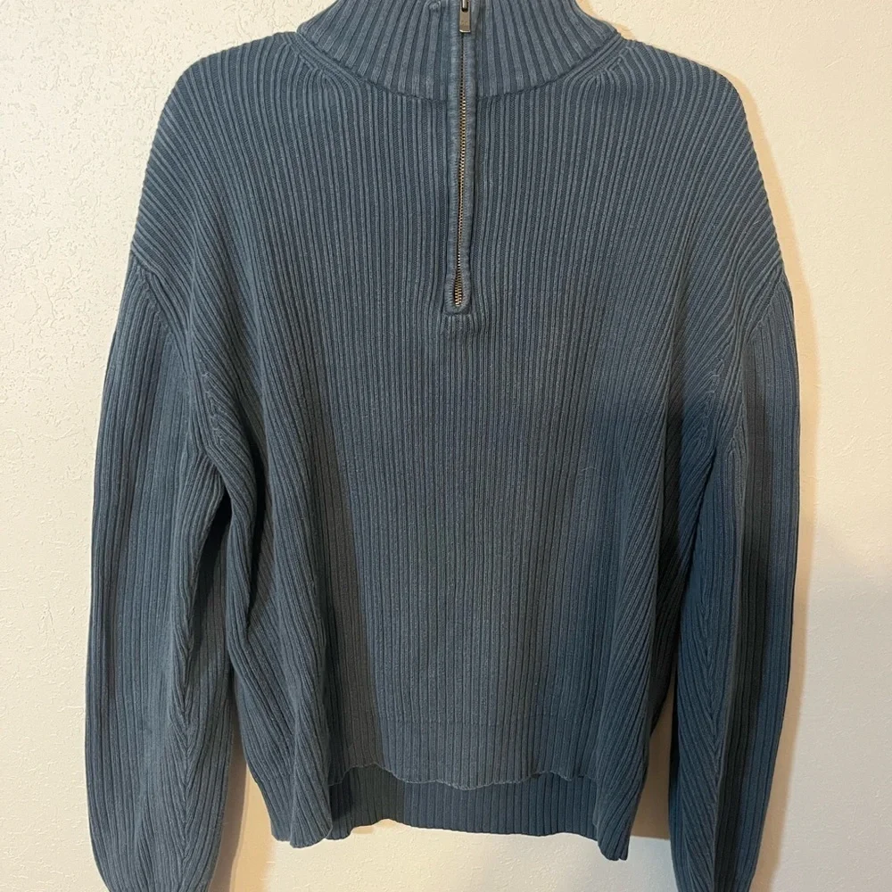 Men’s Blue Calvin Klein Long Sleeve Quarter Zip Sweater Size L